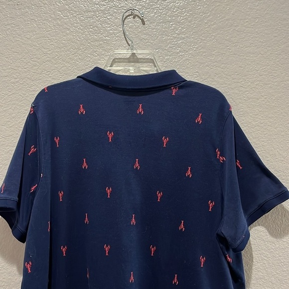 Kim Rogers Perfectly Soft Women’s Navy Polo Shirt with Red Lobster Print Sz 2X - Picture 10 of 10